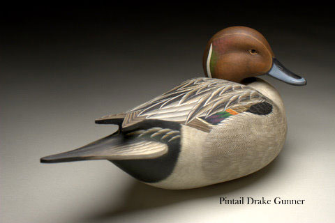 Pintail Drake Gunner - carving by Ben Heinemann