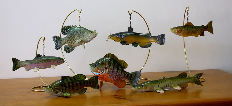 Assorted Fish Decoys by Fred Kinne