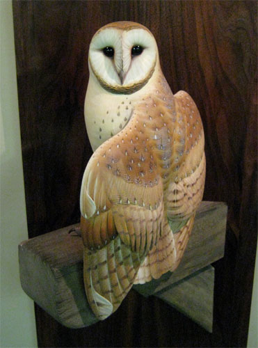 Barn Owl carving by Josh Brewer
