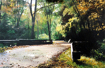 Back Road to Spring Mills -
                        Miniature Paint ing by Fred Kirberger