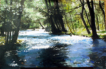 Spring Run Off - Miniature Paint
                        ing by Fred Kirberger