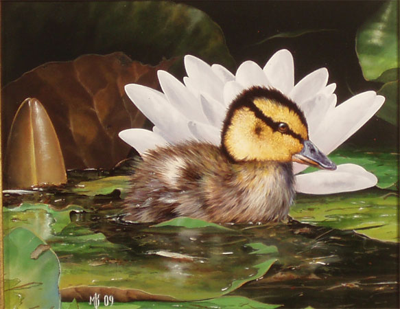 Among the Lillies - Acrylic by Mark Kelso