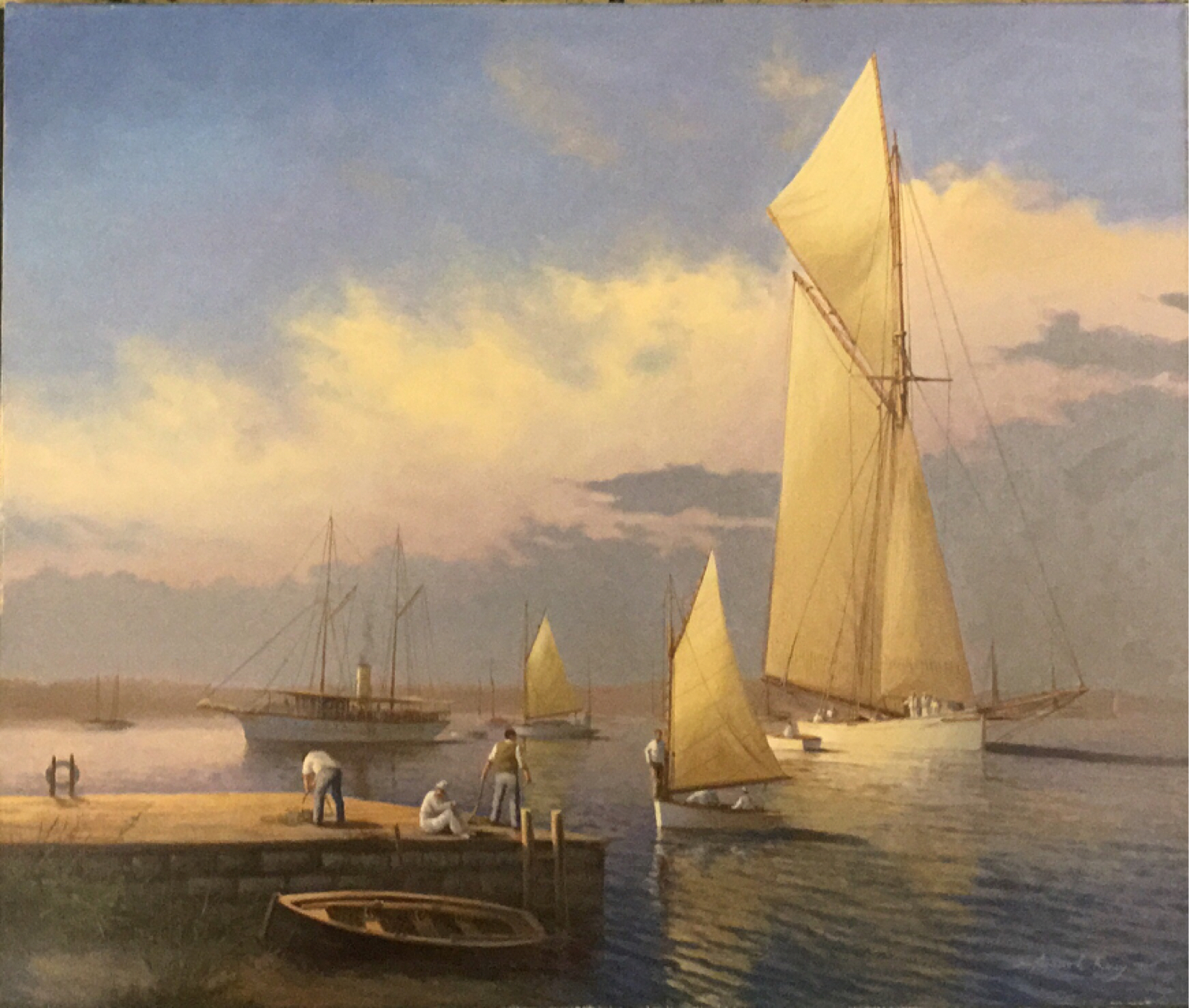 Britannia & Puritan At Rest - painting by Adrian Rigby