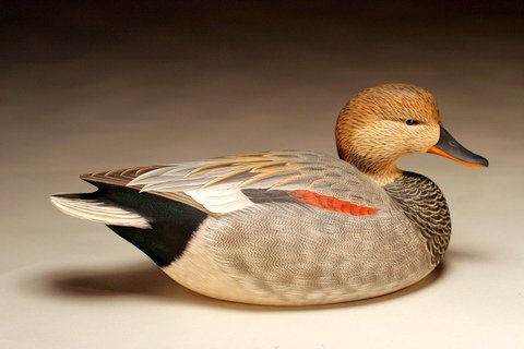 Drake Gadwall - carving by Ben Heinemann