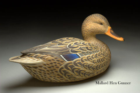 Mallard Hen Gunner - carving by Ben Heinemann