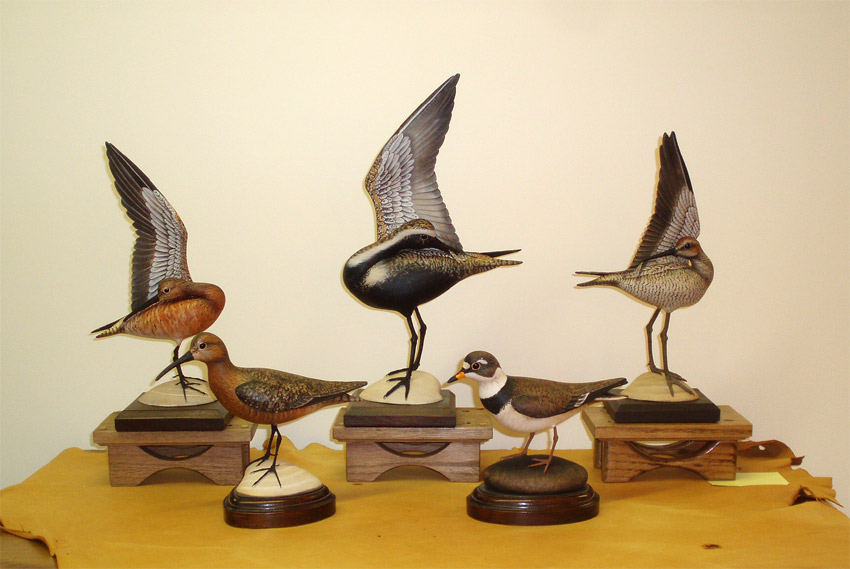 Lifesize Curlew carved by Bill Gibian