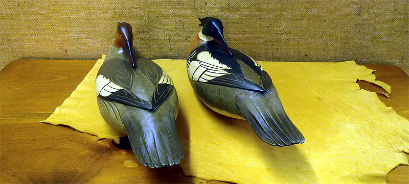 Pair of Mergansers - fromt The Collection  -  carved by Bob White