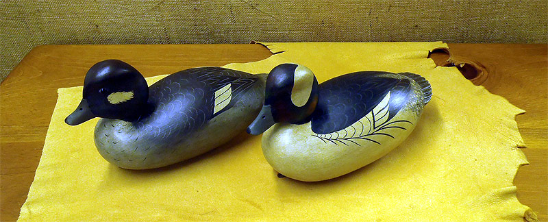 Pair Buffet Heads - from The Collection  -  carved by Bob White