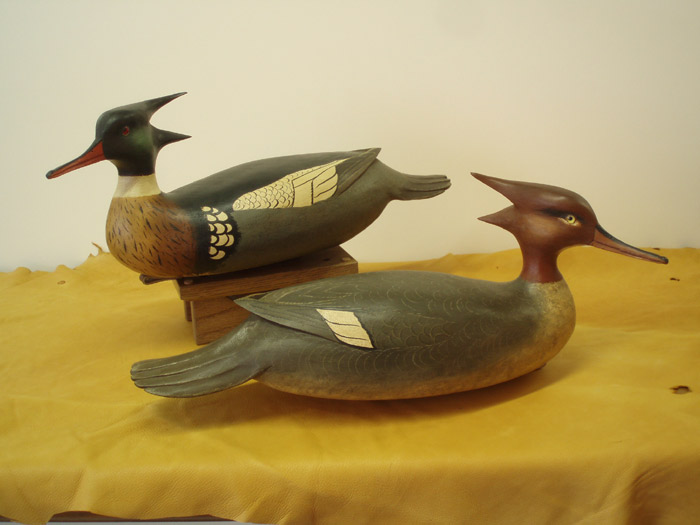 Merganser carvings by Bob White