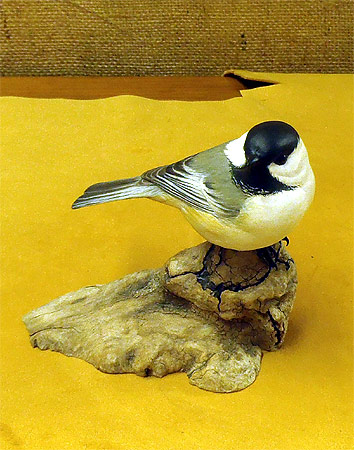 Life size Chickadee - by Bob Guge