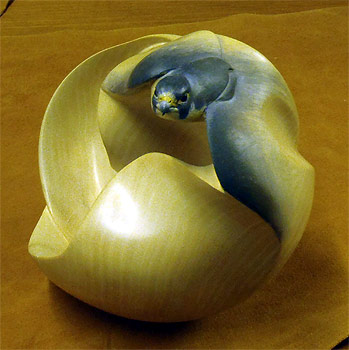 Peregrine In Motion - Carving by Dave Ahrendt