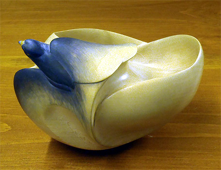 Peregrine In Motion - Carving by Dave Ahrendt