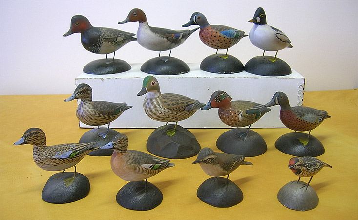 Group of Miniature Carvings by Elmer Crowell