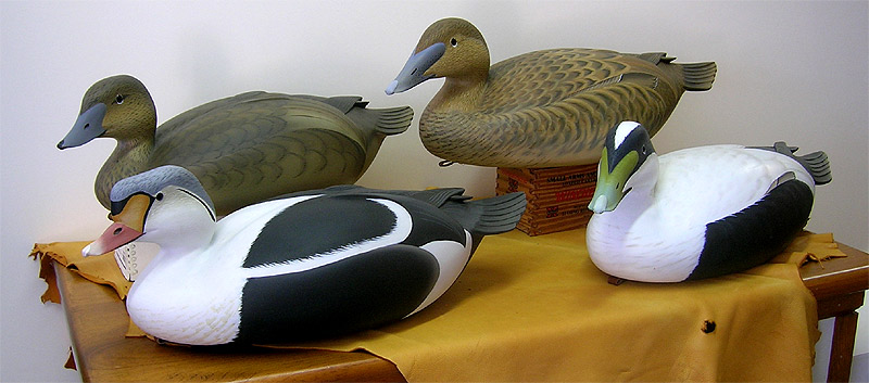 2 pair Crossing Eiders by George Strunk