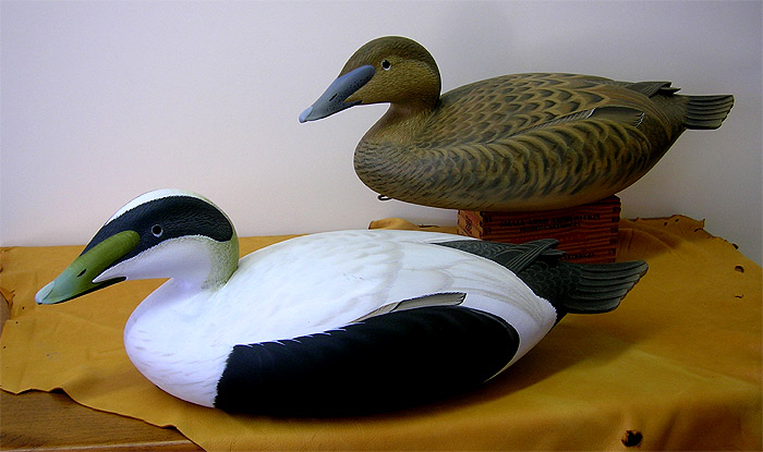 2 pair Crossing Eiders by George Strunk