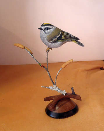 Golden Crowned Kinglet  - carved by Greg Pedersen