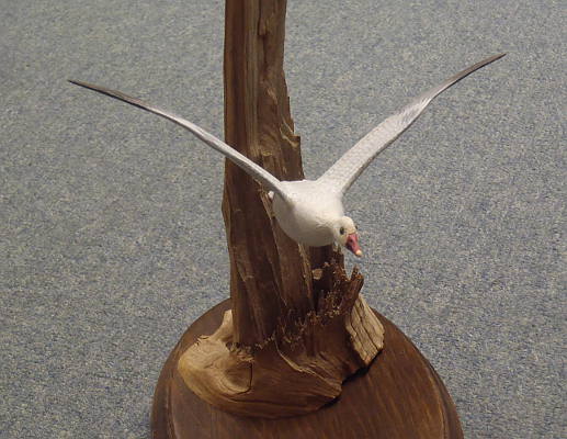 Flying Snow Goose Mini - carving by Gus Sjoholm