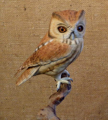 Screech Owl - 3/4 size  - carved by Harvey Wilsonj