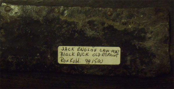 Black Duck - carved by Jack English - from The Collection