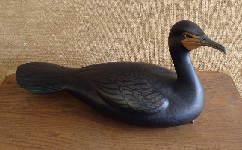 Cormorant Lifesize Gunning Decoy Carved by John "Jack" Wood John "Jack" Wood