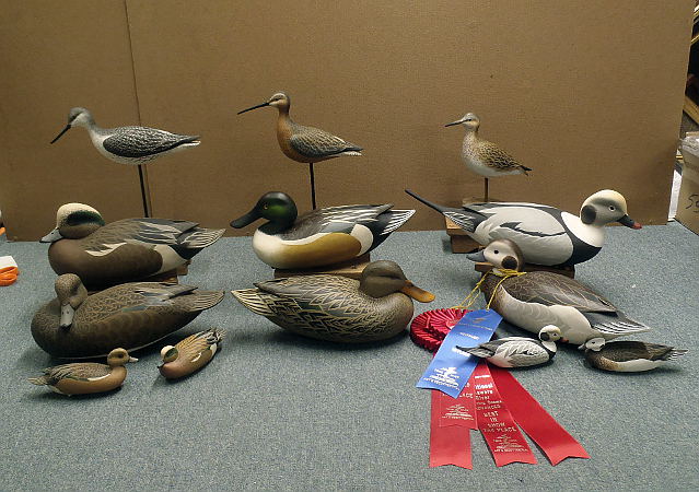 Lifesize Gunning Decoys with Minis & Shore Birds - carved by John "Jack" Wood