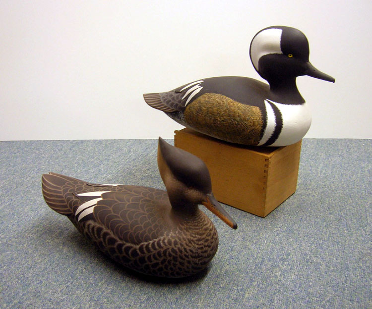 Hooded Merganser carved by Jack Wood