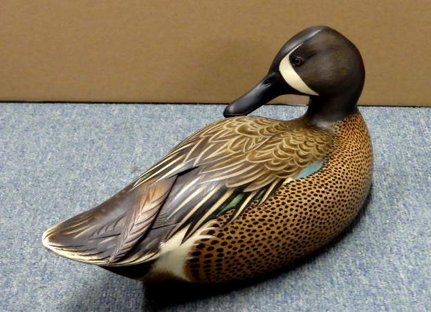 Blue Wing Teall Drake #2 - carved by Jim Schmiedlin