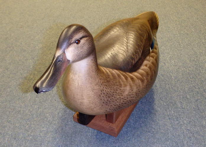 Hen Mallard Gunner - carved by Jim Schmiedlin