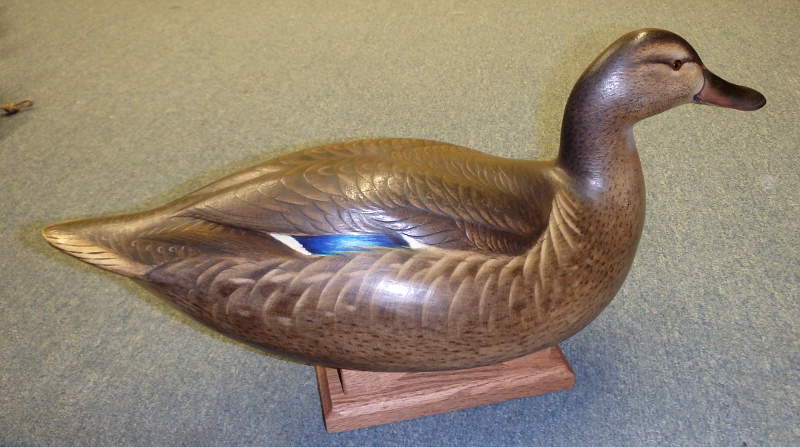 Hen Mallard Gunner - carved by Jim Schmiedlin
