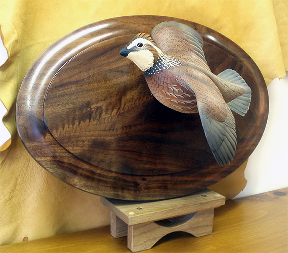 Bobwhite Quail carved by Josh Brewer