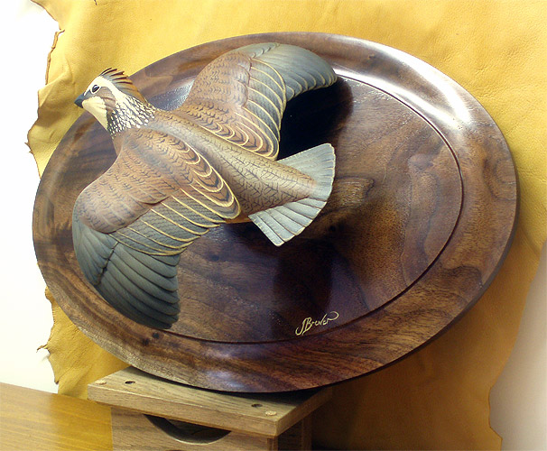 Bobwhite Quail carved by Josh Brewer
