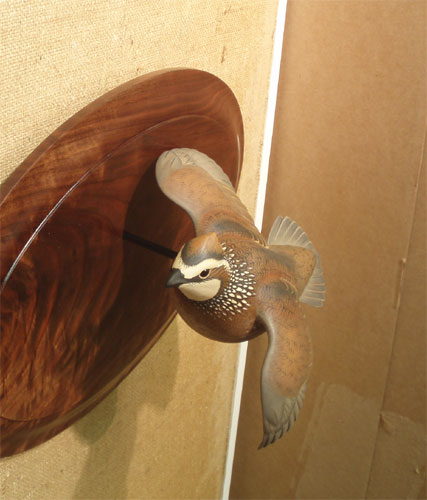 Bobwhite Quail carved by Josh Brewer