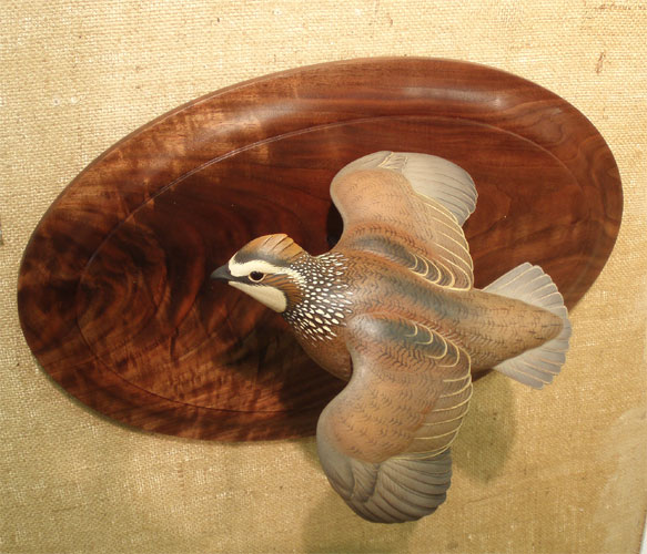 Bobwhite Quail carved by Josh Brewer