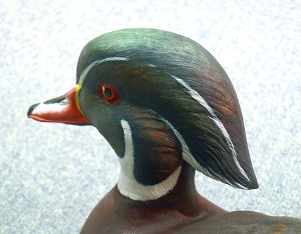 Wood Duck Decoy carving - by Ken Scheeler