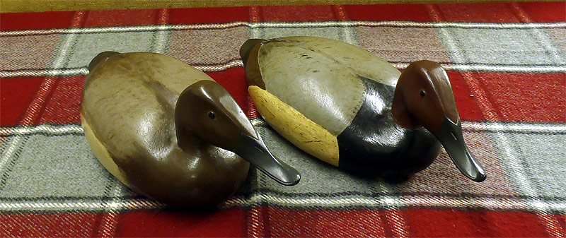 Pair of Canvasbacks - carved by Joe Morgan - from The Collection