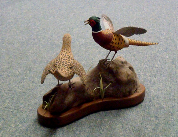 Mini Pheasants -  Carved by Manfred Scheel