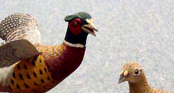 Mini Pheasants -  Carved by Manfred Scheel