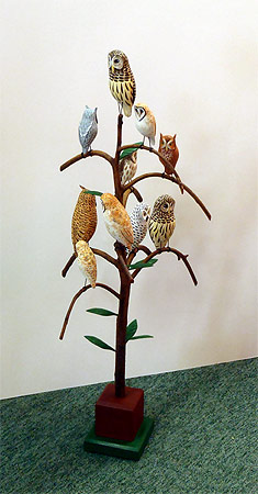 Owl Bird Tree -  Carving by Manfred Scheel