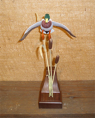 Flying Mallard carved by Manfred Scheel