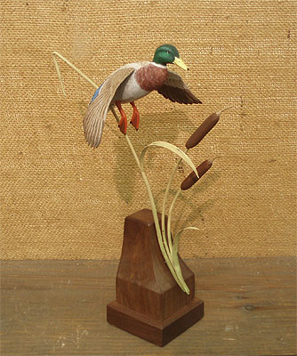 Flying Mallard carved by Manfred Scheel