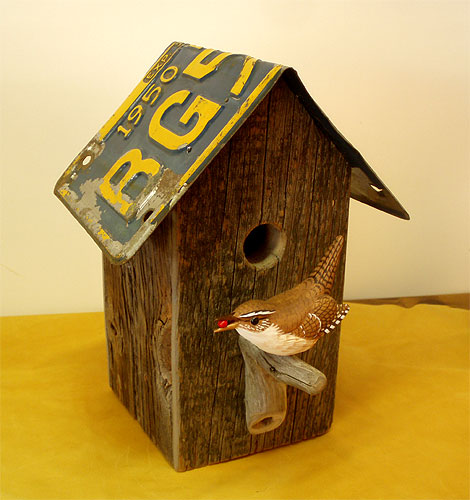 Wren House -   carving by Manfred Scheel