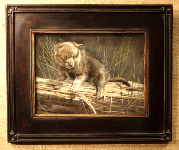 Bump on a Log - Wolf Pup - by Rebecca Latham