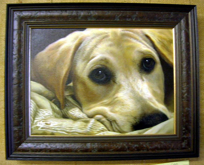 Yellow Lab - Linda Daniels Oil 9x12